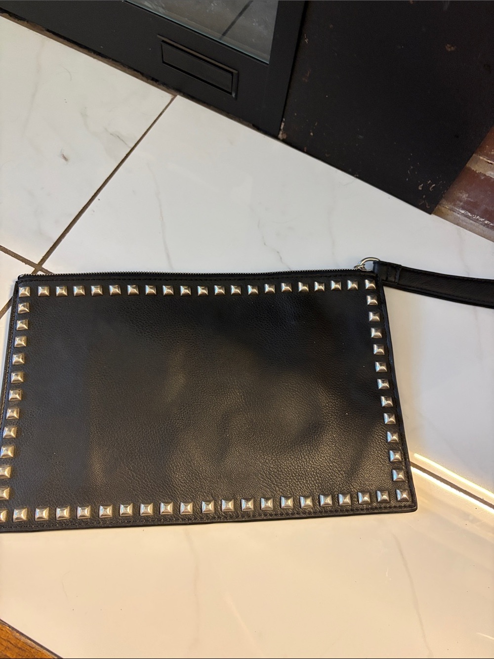 Carlos by Carlos Santana Black Studded Wristlet Clutch